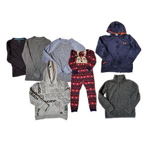 7-Piece Youth Medium Clothing Lot Hoodies, Long Sleeves, Fleece Multi-Season